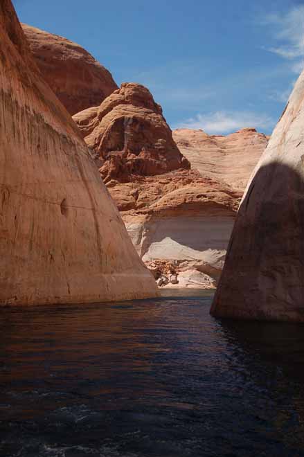 entering one of the canyons on lake powell
